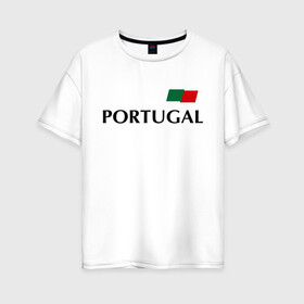 Женская футболка хлопок Oversize с принтом Сборная Португалии - Криштиану Роналду 7 в Тюмени, 100% хлопок | свободный крой, круглый ворот, спущенный рукав, длина до линии бедер
 | football | ronaldo | португалия | роналду | сборная португалии
