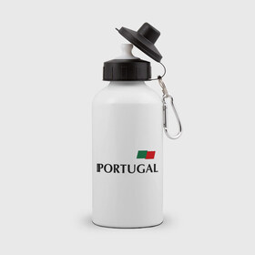 Бутылка спортивная с принтом Сборная Португалии - 10 в Тюмени, металл | емкость — 500 мл, в комплекте две пластиковые крышки и карабин для крепления | football | португалия | сборная португалии
