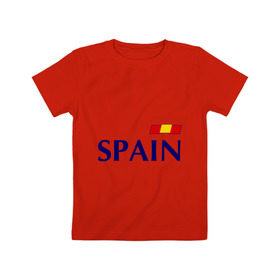 Детская футболка хлопок с принтом Сборная Испании - Хави 8 в Тюмени, 100% хлопок | круглый вырез горловины, полуприлегающий силуэт, длина до линии бедер | football | испания | сборная испании | хави