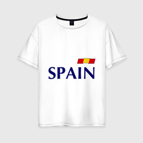 Женская футболка хлопок Oversize с принтом Сборная Испании - 10 в Тюмени, 100% хлопок | свободный крой, круглый ворот, спущенный рукав, длина до линии бедер
 | football | евро 2012 | испания евро 2016 euro2016 euro 2016 | сборная испании
