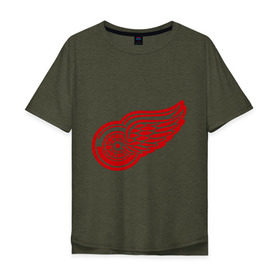 Мужская футболка хлопок Oversize с принтом Detroit Red Wings Pavel Datsyuk - Павел Дацюк в Тюмени, 100% хлопок | свободный крой, круглый ворот, “спинка” длиннее передней части | нхл