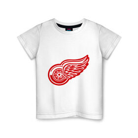 Детская футболка хлопок с принтом Detroit Red Wings Pavel Datsyuk - Павел Дацюк в Тюмени, 100% хлопок | круглый вырез горловины, полуприлегающий силуэт, длина до линии бедер | нхл