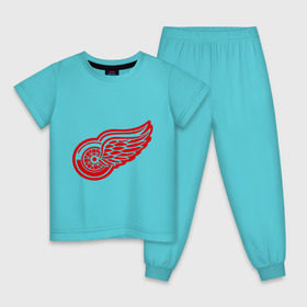 Детская пижама хлопок с принтом Detroit Red Wings Pavel Datsyuk - Павел Дацюк в Тюмени, 100% хлопок |  брюки и футболка прямого кроя, без карманов, на брюках мягкая резинка на поясе и по низу штанин
 | нхл