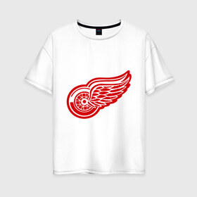 Женская футболка хлопок Oversize с принтом Detroit Red Wings Pavel Datsyuk - Павел Дацюк в Тюмени, 100% хлопок | свободный крой, круглый ворот, спущенный рукав, длина до линии бедер
 | нхл