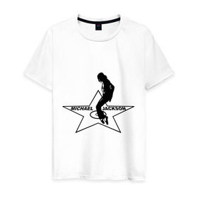 Мужская футболка хлопок с принтом Майкл Джексон Звезда в Тюмени, 100% хлопок | прямой крой, круглый вырез горловины, длина до линии бедер, слегка спущенное плечо. | michael jackson | mj | поп звезда | поп музыка