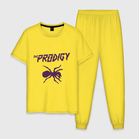 Мужская пижама хлопок с принтом The Prodigy паук в Тюмени, 100% хлопок | брюки и футболка прямого кроя, без карманов, на брюках мягкая резинка на поясе и по низу штанин
 | prodigy | the prodigy | паук | продеджи | продиджи | продиджы