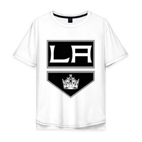 Мужская футболка хлопок Oversize с принтом Los Angeles Kings - Лос Анджелес в Тюмени, 100% хлопок | свободный крой, круглый ворот, “спинка” длиннее передней части | la | los angeles kings | nhl | кубок стенли | лос анджелес кингс | нхл | хоккей