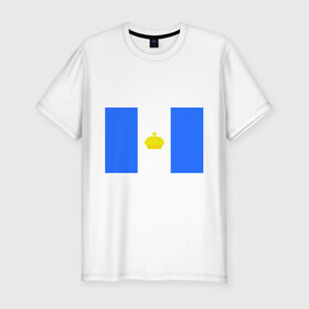 Мужская футболка премиум с принтом Ульяновск флаг в Тюмени, 92% хлопок, 8% лайкра | приталенный силуэт, круглый вырез ворота, длина до линии бедра, короткий рукав | адрес | герб города | город | города россии | регион | россия | страна