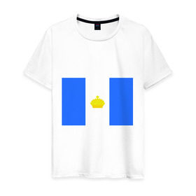 Мужская футболка хлопок с принтом Ульяновск флаг в Тюмени, 100% хлопок | прямой крой, круглый вырез горловины, длина до линии бедер, слегка спущенное плечо. | адрес | герб города | город | города россии | регион | россия | страна