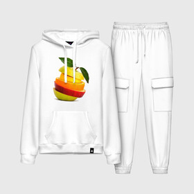 Женский костюм хлопок (с толстовкой) с принтом мега яблоко в Тюмени,  |  | апельсин | брызги | вода | лимон | фрукты | яблоко