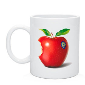 Кружка с принтом откусанное яблоко в Тюмени, керамика | объем — 330 мл, диаметр — 80 мм. Принт наносится на бока кружки, можно сделать два разных изображения | apple | вкусное | девушкам | фрукты | фрукты и ягоды | яблоко
