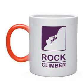 Кружка хамелеон с принтом Rock climber в Тюмени, керамика | меняет цвет при нагревании, емкость 330 мл | Тематика изображения на принте: climb | rock climber | альпинизм | альпинисты | горы | путь | скалолазанье | скалолазы | спорт