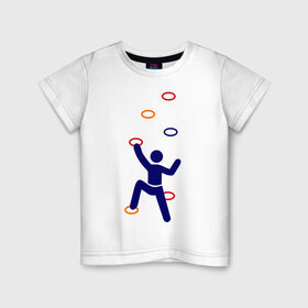Детская футболка хлопок с принтом Скалолаз на тренеровке в Тюмени, 100% хлопок | круглый вырез горловины, полуприлегающий силуэт, длина до линии бедер | climb | альпинизм | альпинисты | горы | путь | скалодром | скалолазанье | скалолазы | спорт