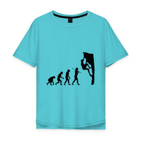 Мужская футболка хлопок Oversize с принтом Эволюция альпиниста в Тюмени, 100% хлопок | свободный крой, круглый ворот, “спинка” длиннее передней части | Тематика изображения на принте: climb | climber | альпинизм | альпинист | альпинисты | горы | путь | скалолазанье | скалолазы | спорт | эволюция