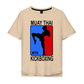 Мужская футболка хлопок Oversize с принтом Muay Thai Kickboxing в Тюмени, 100% хлопок | свободный крой, круглый ворот, “спинка” длиннее передней части | кикбоксинг | муай тай