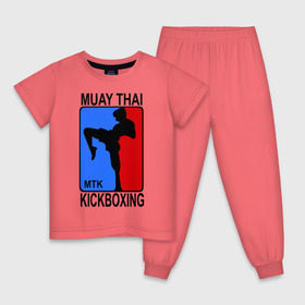 Детская пижама хлопок с принтом Muay Thai Kickboxing в Тюмени, 100% хлопок |  брюки и футболка прямого кроя, без карманов, на брюках мягкая резинка на поясе и по низу штанин
 | кикбоксинг | муай тай