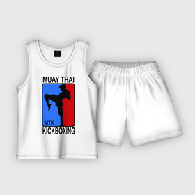 Детская пижама с шортами хлопок с принтом Muay Thai  Kickboxing в Тюмени,  |  | Тематика изображения на принте: кикбоксинг | муай тай