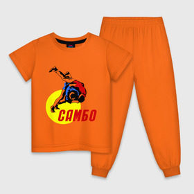 Детская пижама хлопок с принтом спорт самбо в Тюмени, 100% хлопок |  брюки и футболка прямого кроя, без карманов, на брюках мягкая резинка на поясе и по низу штанин
 | борьба | единоборства