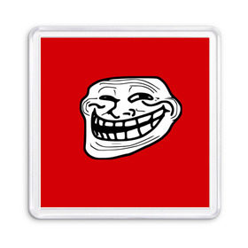 Магнит 55*55 с принтом Trollface в сердце в Тюмени, Пластик | Размер: 65*65 мм; Размер печати: 55*55 мм | troll face | троллинг