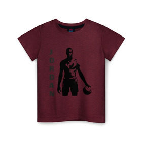 Детская футболка хлопок с принтом Michael Jordan в Тюмени, 100% хлопок | круглый вырез горловины, полуприлегающий силуэт, длина до линии бедер | michel jordan | nba | джордан | майкл | нба