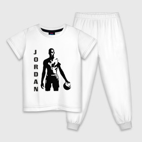 Детская пижама хлопок с принтом Michael Jordan в Тюмени, 100% хлопок |  брюки и футболка прямого кроя, без карманов, на брюках мягкая резинка на поясе и по низу штанин
 | Тематика изображения на принте: michel jordan | nba | джордан | майкл | нба