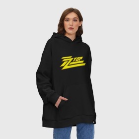 Худи SuperOversize хлопок с принтом ZZTOP в Тюмени, 70% хлопок, 30% полиэстер, мягкий начес внутри | карман-кенгуру, эластичная резинка на манжетах и по нижней кромке, двухслойный капюшон
 | американский рок | логотип zztop | музыка | юлюз рок