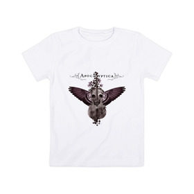 Детская футболка хлопок с принтом Apocalyptica2 в Тюмени, 100% хлопок | круглый вырез горловины, полуприлегающий силуэт, длина до линии бедер | apocalyptica | punk | rock | апокалиптика | панк | рок | рок музыка