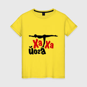 Женская футболка хлопок с принтом Хатха йога в Тюмени, 100% хлопок | прямой крой, круглый вырез горловины, длина до линии бедер, слегка спущенное плечо | занятия | индия | йог | ом | спорт | тренировки