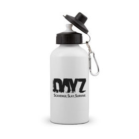 Бутылка спортивная с принтом DayZ в Тюмени, металл | емкость — 500 мл, в комплекте две пластиковые крышки и карабин для крепления | Тематика изображения на принте: dayz | игры