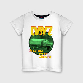 Детская футболка хлопок с принтом DayZ прицел в Тюмени, 100% хлопок | круглый вырез горловины, полуприлегающий силуэт, длина до линии бедер | dayz | scavenge slay survive | игры | компьютерные игры