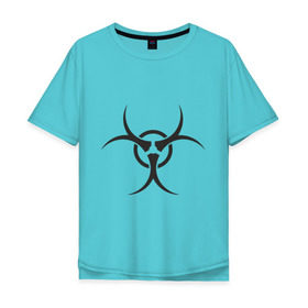 Мужская футболка хлопок Oversize с принтом Знак вирус в Тюмени, 100% хлопок | свободный крой, круглый ворот, “спинка” длиннее передней части | вирус | зож | радиация | экология