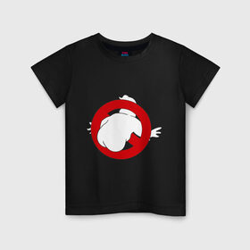 Детская футболка хлопок с принтом Охотники за приведениями знак сзади в Тюмени, 100% хлопок | круглый вырез горловины, полуприлегающий силуэт, длина до линии бедер | ghost busters | охотники за приведениями | привидение | призрак