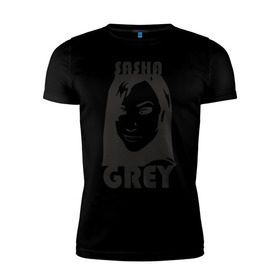 Мужская футболка премиум с принтом Sasha Grey в Тюмени, 92% хлопок, 8% лайкра | приталенный силуэт, круглый вырез ворота, длина до линии бедра, короткий рукав | саша грей