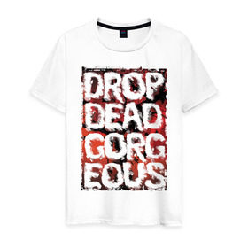Мужская футболка хлопок с принтом Drop Dead, Gorgeous в Тюмени, 100% хлопок | прямой крой, круглый вырез горловины, длина до линии бедер, слегка спущенное плечо. | drop dead