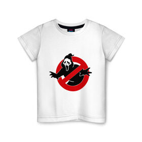 Детская футболка хлопок с принтом Крик знак в Тюмени, 100% хлопок | круглый вырез горловины, полуприлегающий силуэт, длина до линии бедер | знак крика | знаки | крик | маска крика | охотники за привидениями