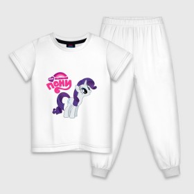 Детская пижама хлопок с принтом Рарити в Тюмени, 100% хлопок |  брюки и футболка прямого кроя, без карманов, на брюках мягкая резинка на поясе и по низу штанин
 | лошадка | мой маленький пони | пони | флаттершай