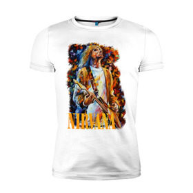 Мужская футболка премиум с принтом Nirvana Kurt Cobain в Тюмени, 92% хлопок, 8% лайкра | приталенный силуэт, круглый вырез ворота, длина до линии бедра, короткий рукав | kurt cobain | nirvana | курт кобейн | нирвана