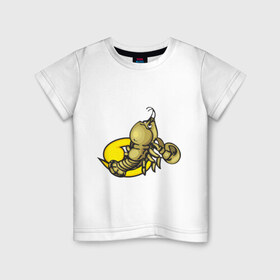 Детская футболка хлопок с принтом Знак зодиака Рак в Тюмени, 100% хлопок | круглый вырез горловины, полуприлегающий силуэт, длина до линии бедер | Тематика изображения на принте: 