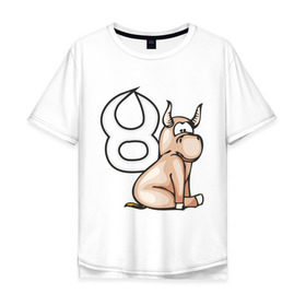 Мужская футболка хлопок Oversize с принтом Знак зодиака Телец в Тюмени, 100% хлопок | свободный крой, круглый ворот, “спинка” длиннее передней части | 