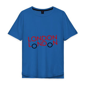 Мужская футболка хлопок Oversize с принтом Автобус LONDON в Тюмени, 100% хлопок | свободный крой, круглый ворот, “спинка” длиннее передней части | 