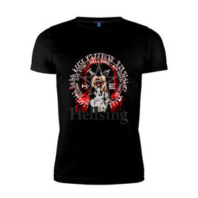 Мужская футболка премиум с принтом Hellsing символ Алукарда в Тюмени, 92% хлопок, 8% лайкра | приталенный силуэт, круглый вырез ворота, длина до линии бедра, короткий рукав | anime | hellsing | аниме | анимэ | манга | хеллсинг