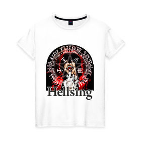 Женская футболка хлопок с принтом Hellsing символ Алукарда в Тюмени, 100% хлопок | прямой крой, круглый вырез горловины, длина до линии бедер, слегка спущенное плечо | anime | hellsing | аниме | анимэ | манга | хеллсинг