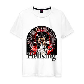Мужская футболка хлопок с принтом Hellsing символ Алукарда в Тюмени, 100% хлопок | прямой крой, круглый вырез горловины, длина до линии бедер, слегка спущенное плечо. | anime | hellsing | аниме | анимэ | манга | хеллсинг
