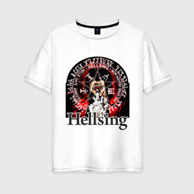 Женская футболка хлопок Oversize с принтом Hellsing символ Алукарда в Тюмени, 100% хлопок | свободный крой, круглый ворот, спущенный рукав, длина до линии бедер
 | anime | hellsing | аниме | анимэ | манга | хеллсинг