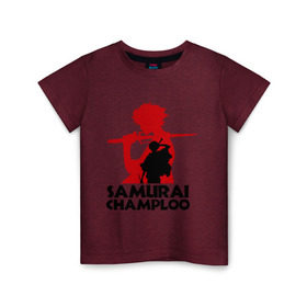 Детская футболка хлопок с принтом Самурай Champloo в Тюмени, 100% хлопок | круглый вырез горловины, полуприлегающий силуэт, длина до линии бедер | anime | samurai champloo | аниме | анимэ | самурай чамплу