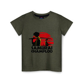 Детская футболка хлопок с принтом Самурай Champloo закат в Тюмени, 100% хлопок | круглый вырез горловины, полуприлегающий силуэт, длина до линии бедер | anime | samurai champloo | аниме | анимэ | самурай чамплу