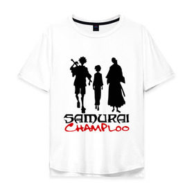 Мужская футболка хлопок Oversize с принтом Самурай Чамплоо в Тюмени, 100% хлопок | свободный крой, круглый ворот, “спинка” длиннее передней части | anime | samurai champloo | аниме | анимэ | самурай чамплу