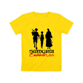 Детская футболка хлопок с принтом Самурай Чамплоо в Тюмени, 100% хлопок | круглый вырез горловины, полуприлегающий силуэт, длина до линии бедер | anime | samurai champloo | аниме | анимэ | самурай чамплу