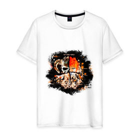 Мужская футболка хлопок с принтом Fight against yourself в Тюмени, 100% хлопок | прямой крой, круглый вырез горловины, длина до линии бедер, слегка спущенное плечо. | anime | аниме | анимэ