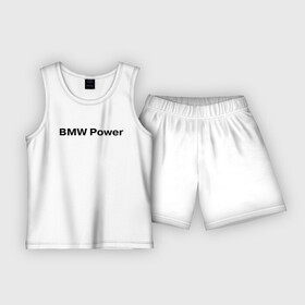 Детская пижама с шортами хлопок с принтом BMW Power в Тюмени,  |  | bmw | joy | авто | автобренды | бмв | бэха | логотип бмв